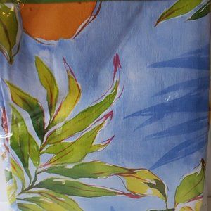 Blue Floral Print Tablecloth 60 X 84"